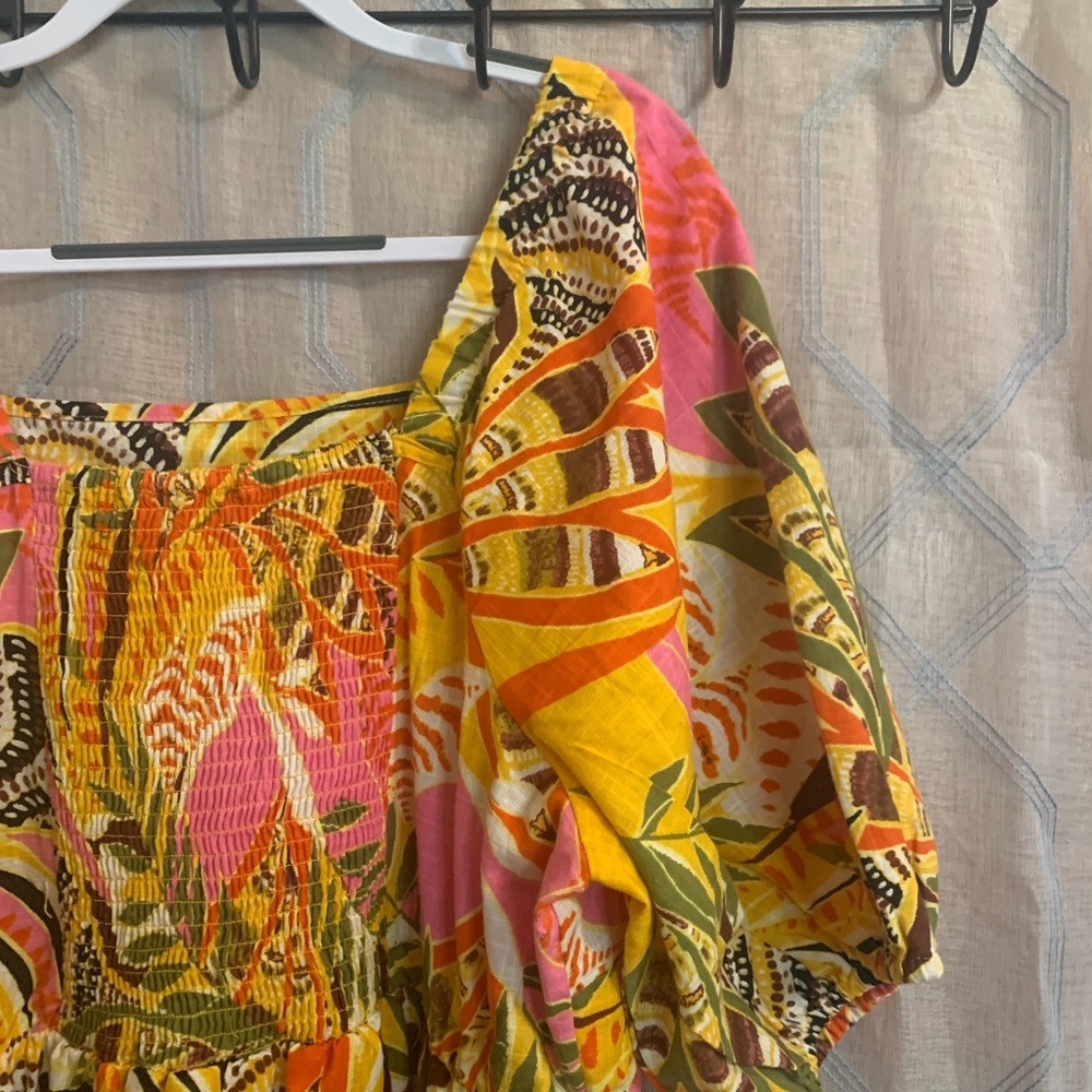 Mlle Gabrielle Plus Size Cotton Floral Print Summer Dress-Size 3X - Picture 5 of 11